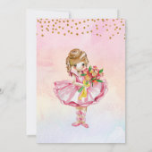 Ballet Girl rose Anniversaire Fête Invitation (Dos)