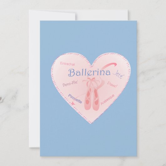 Ballet Heart met aanwijsbare schoenen en termen Kaart (Voorkant)
