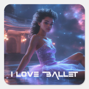 BALLET - IK HOU VAN BALLET VIERKANTE STICKER