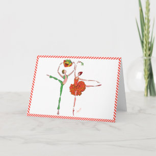 Ballet Kerstcadeau, Mistletoe, Kitri en Ali Feestdagen Kaart