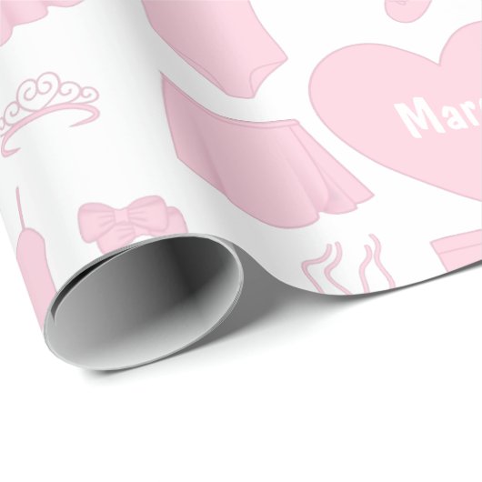 Ballet kleren wrapping papier - witte achtergrond (Rol Hoek)