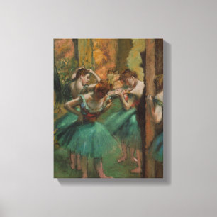Ballet Kunstwerk Dansers Roze en Groene Edgar Dega Canvas Afdruk