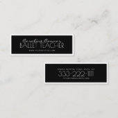 Ballet leraar zwart-witkaart mini visitekaartje (Voorkant / Achterkant)