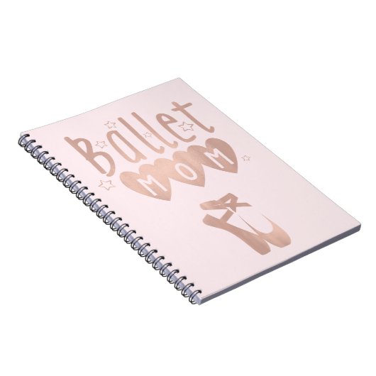 Ballet mam Roze Rose Gold Stars & Hearts Notitieboek (Rechterzijde)