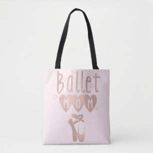 Ballet mam Roze Rose Gold Stars & Hearts Tote Bag