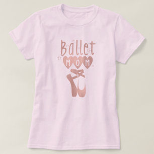 Ballet Moeder Roze Goudkleurige Sterren & Harten T-shirt