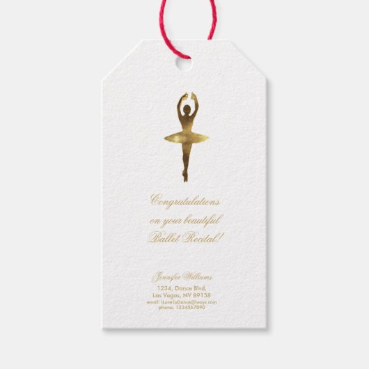 Ballet Overweging Dans Performance Ballerina Elega Cadeaulabel (Voorkant)
