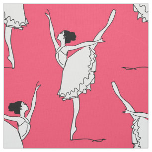 Ballet Patroon Roze Wit Dance Stof