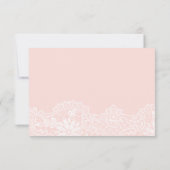 Ballet Pink Lace Wedding RSVP Kaart (Achterkant)