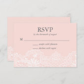 Ballet Pink Lace Wedding RSVP Kaart (Voorkant / Achterkant)