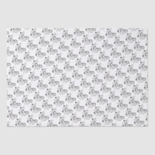 Ballet Pointe Schoenen Hand getekend zwart en wit Tissuepapier (Voorkant)