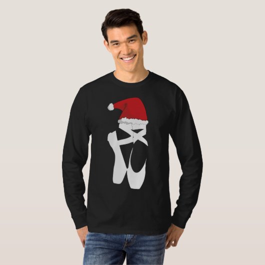 Ballet Pointe Shoe-kerstkerstkerstkerstman T-shirt (Voorkant volledig)
