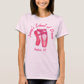 Ballet Pointe Shoes Custom Dance School Studio T-shirt (Voorkant)