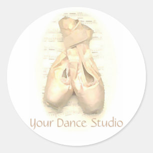 Ballet Pointe Shoes, gebilderd, aangepast Ronde Sticker