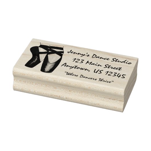 Ballet Pointe Toe Shoes Dance Studio Address Rubberstempel (Stempel)