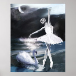 Ballet Poster: Moonlight op het meer van Swan Poster