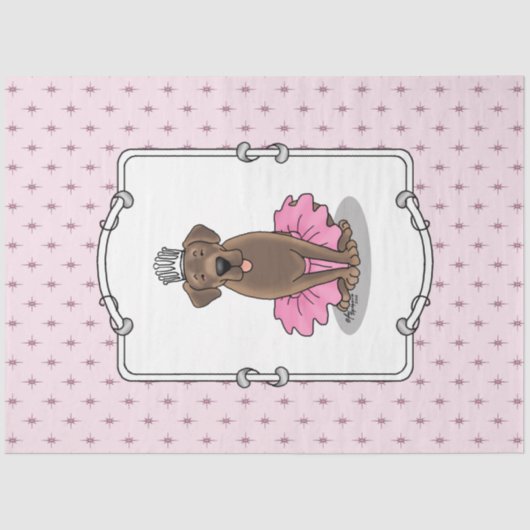 Ballet Princess Chocolate Lab Labrador Retriever Tissuepapier (Voorkant)