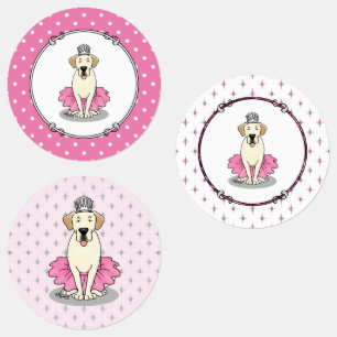 Ballet Princess Yellow Lab Labrador Retriever Dog Labels
