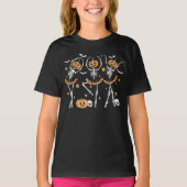 Ballet Pumpkin Skeleton Scary Halloween T-shirt (Voorkant)