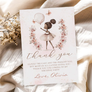 Ballet rose Ballerina Carte de remerciements d'ann