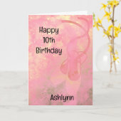 Ballet rose et or 10e anniversaire Carte (Fleur jaune)