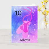 Ballet rose et violet 10e anniversaire Carte (Fleur jaune)