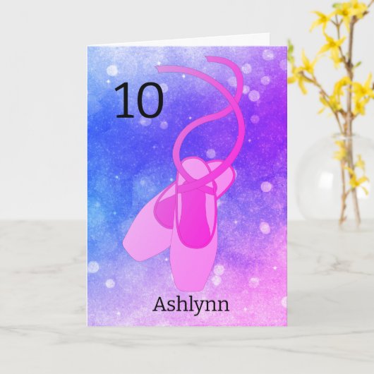 Ballet rose et violet 10e anniversaire Carte (Fleur jaune)