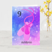 Ballet rose et violet 9e carte d'anniversaire (Fleur jaune)