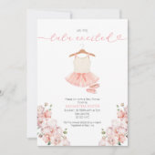 Ballet rose Tutu Invitation Baby shower excitée (Devant)