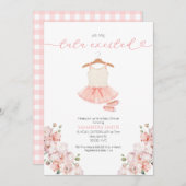 Ballet rose Tutu Invitation Baby shower excitée (Devant / Derrière)