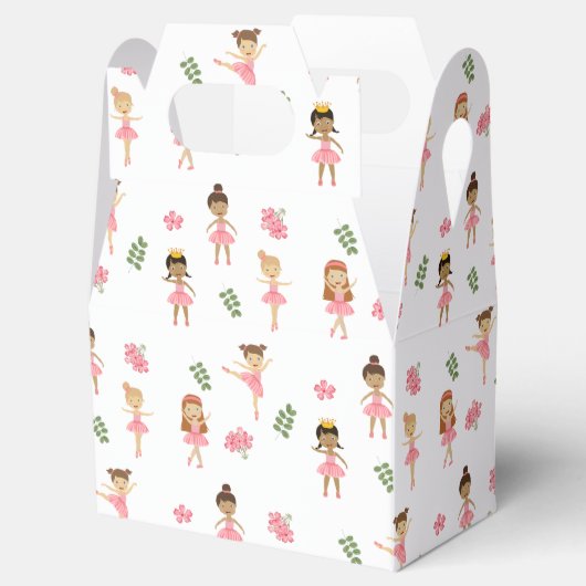 Ballet Roze Ballerina's Dancing Pattern Bedankdoosjes (Geopend)