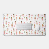 Ballet Roze Ballerina's Dancing Pattern Bureaumat (Keyboard & Muis)