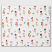 Ballet Roze Ballerina's Dancing Pattern Cadeaupapier (Vlak)