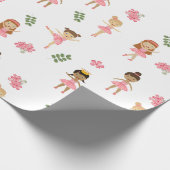 Ballet Roze Ballerina's Dancing Pattern Cadeaupapier (Hoek)