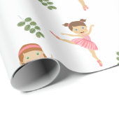 Ballet Roze Ballerina's Dancing Pattern Cadeaupapier (Rol Hoek)