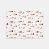 Ballet Roze Ballerina's Dancing Pattern Fleece Deken (Voorkant (Horizontaal))