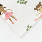 Ballet Roze Ballerina's Dancing Pattern Fleece Deken (Hoek)