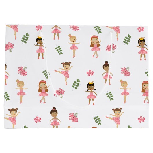 Ballet Roze Ballerina's Dancing Pattern Groot Cadeauzakje (Achterkant)