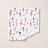 Ballet Roze Ballerina's Dancing Pattern Meisje Bad Handdoek (Wasdoekje)
