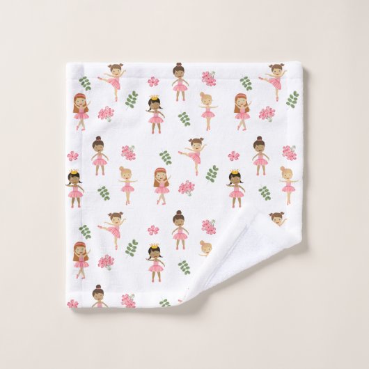 Ballet Roze Ballerina's Dancing Pattern Meisje Bad Handdoek (Wasdoekje)