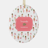 Ballet Roze Ballerina's Dancing Pattern Meisje Keramisch Ornament (Rechts)