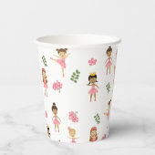 Ballet Roze Ballerina's Dancing Pattern Papieren Bekers (Achterkant)