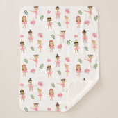 Ballet Roze Ballerina's Dancing Pattern Sherpa Deken (Voorkant)