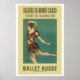 Ballet Russe de Monte Carlo 1911 Parijs Frankrijk Poster