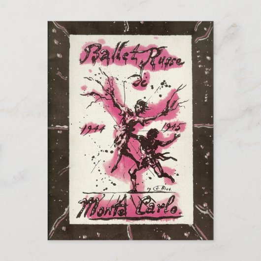 Ballet Russe de Monte Carlo 1944-45 Briefkaart (Voorkant)