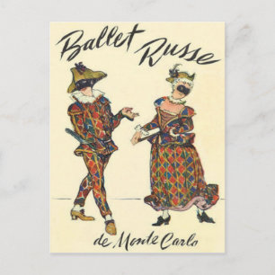 Ballet Russe Harlequin Dancers Briefkaart