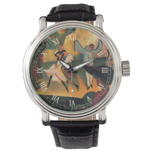 Ballet Russes, Russisch Ballet door August Macke Horloge