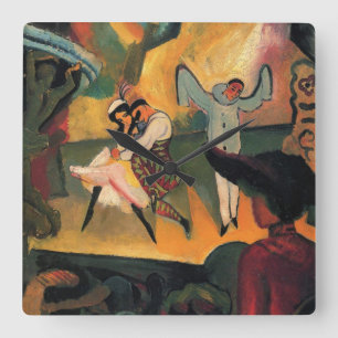 Ballet Russes, Russisch Ballet door August Macke Vierkante Klok