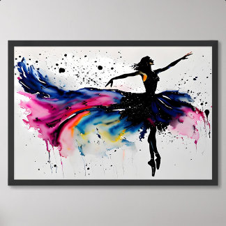 ballet schilderij dans meisje ballerina waterverf poster