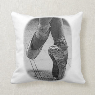 ballet schoenen op pointe vintage zwart_wit kussen